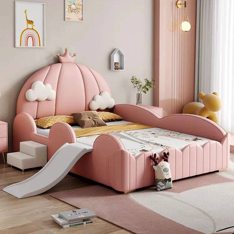 Pumpkin Carriage Princess Bed – Fairytale-Inspired Kids Bed with Royal Crown Design