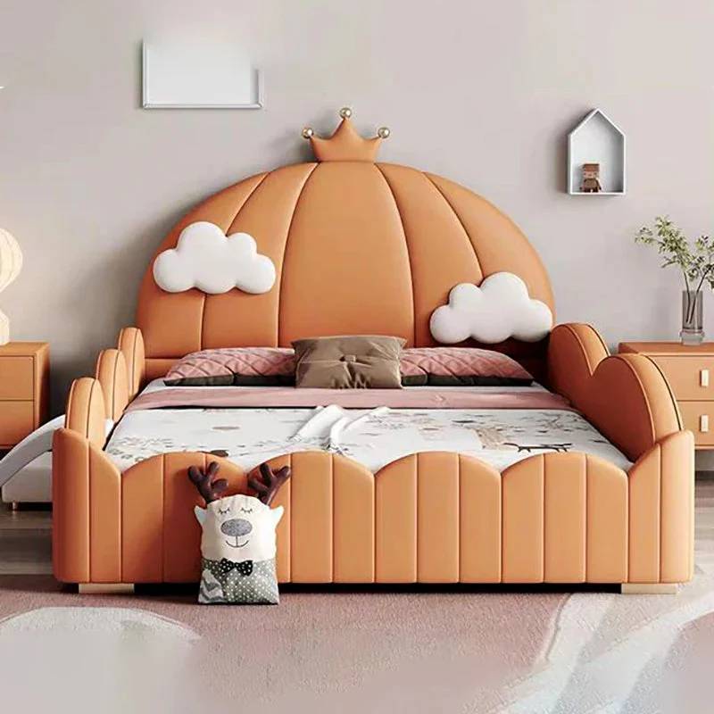 Pumpkin Carriage Princess Bed – Fairytale-Inspired Kids Bed with Royal Crown Design